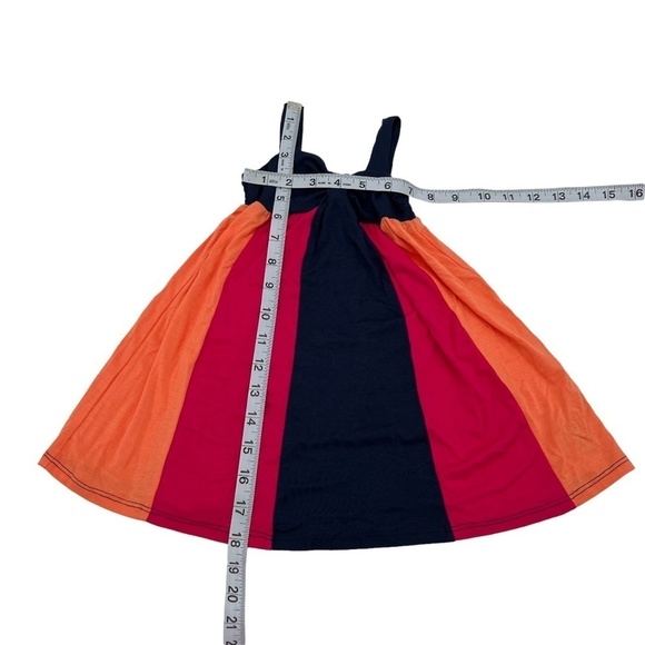 Ella Moss Blue Red Orange Striped Flare Sleeveless Dress Size 2T Girl’s - Picture 6 of 7